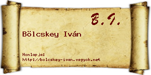 Bölcskey Iván névjegykártya