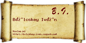 Bölcskey Iván névjegykártya