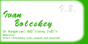 ivan bolcskey business card